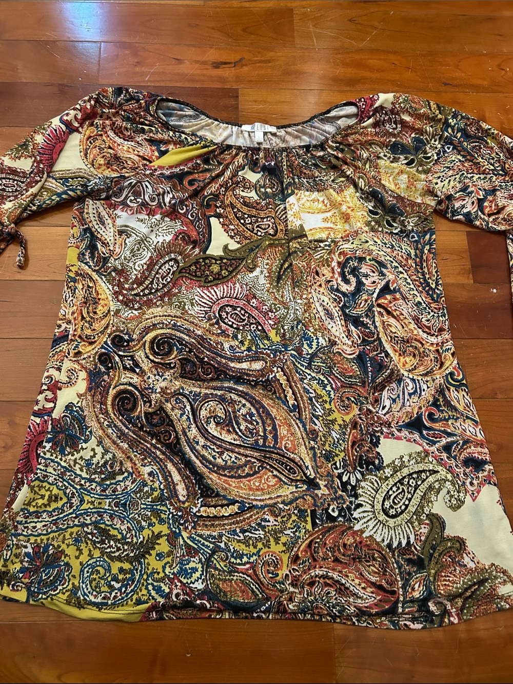 Spense Multicolor Paisley Scoop-Neck Blouse